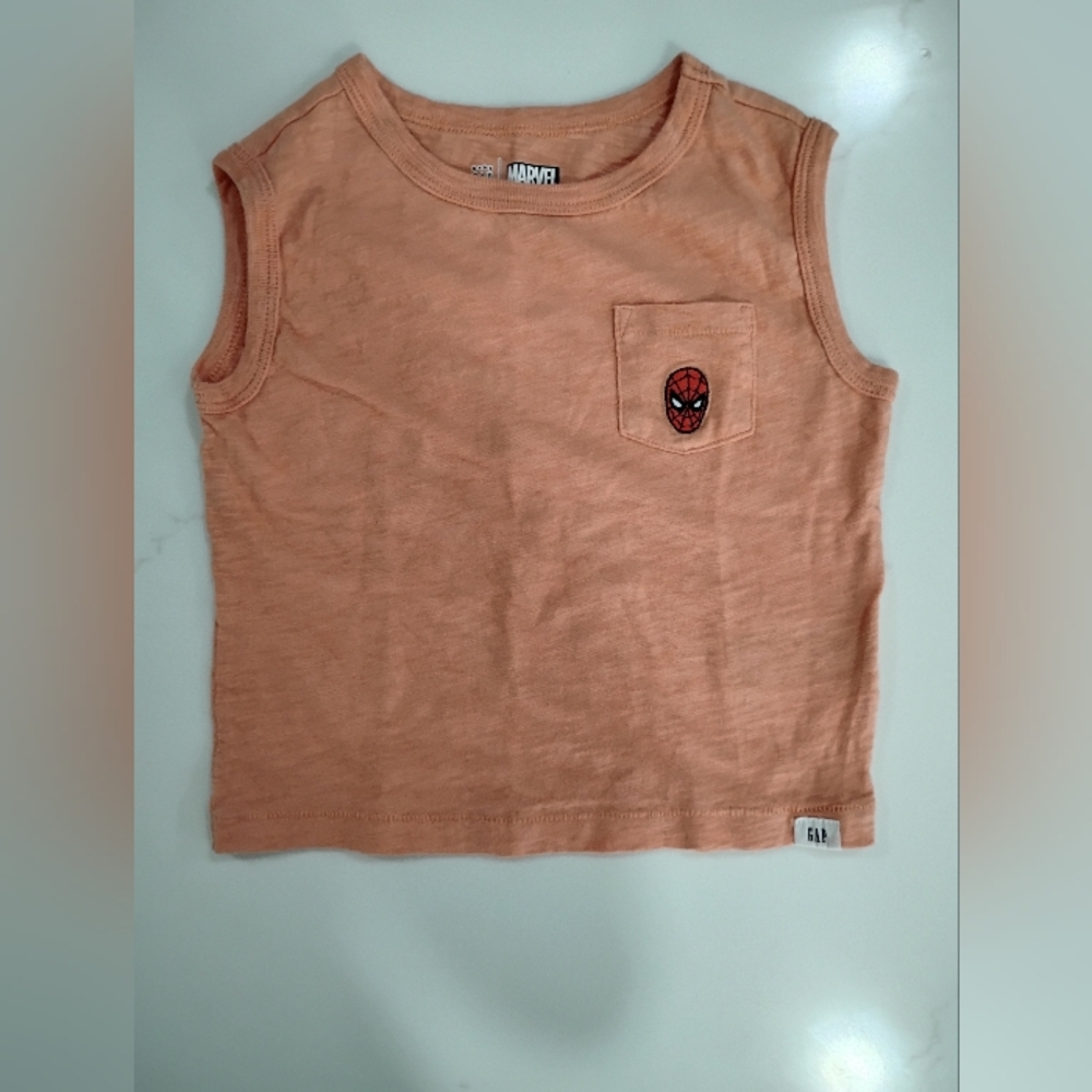 GAP Marvel Tan Tank Top with Embroidered Logo Size 18-24mo